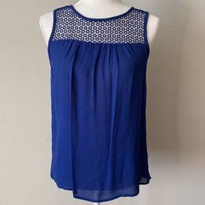 Zara Blue Crochet Tank Top XS